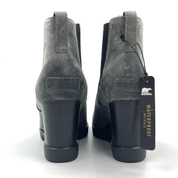 Sorel Gray Distressed Joan Of Arctic Wedge III Chelsea Boots Size 7 - Picture 4 of 11